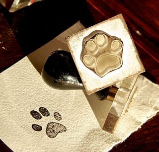 personalised cat paw print miniature stamp by stompstamps