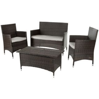 Safavieh Manning 4 Piece Wicker Lounge Seating Group