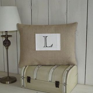 ' initial letter ' personalised cushion by rustic country crafts