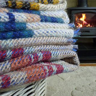 checked wool throw by delightful living