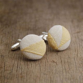 ‘lemon sorbet’ hand woven silk cufflinks by bethany athill