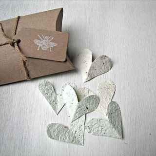 pack of 10 wildflower seed paper hearts by paper beagle