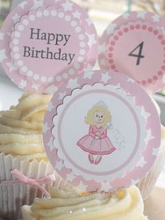 personalised friendship fairy cupcake toppers by lila's party