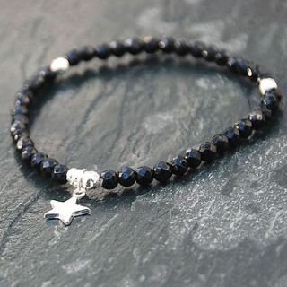 handmade silver star and onyx bracelet by penelopetom direct ltd