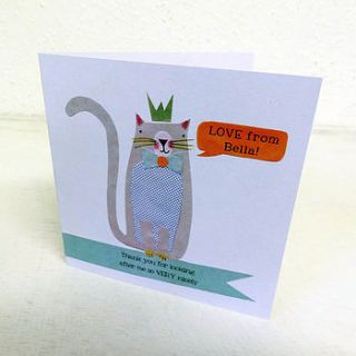 personalised pet thank you card by alice palace