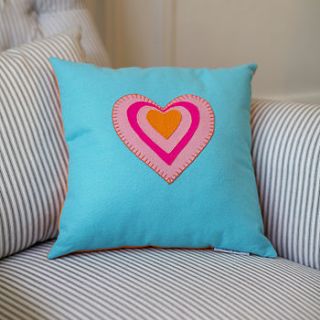 felt heart applique handmade cushion by gemima craft kits