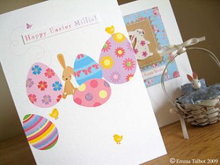 personalised easter egg card & bunny card by the little brown rabbit