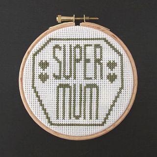 super mum mini cross stitch kit by onneke