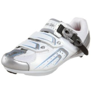 Pearl iZUMi Women's Race Road Cycling Shoe, White/Silver, 38 D EU / US Women's 6 D Cycling Footwear Shoes