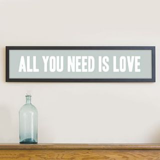 'all you need is love' print by the drifting bear co.