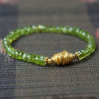 peridot and gold bead friendship bracelet by rochelle shepherd jewels