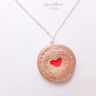 valentine cookie necklace by annika wilkinson illustration