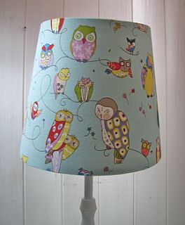 sweet owl fabric lampshades~various sizes by rosie's vintage lampshades