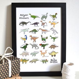 dinosaur alphabet print by becka griffin illustration