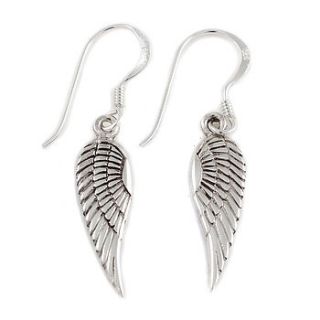 small silver angel wing earrings by charlotte's web