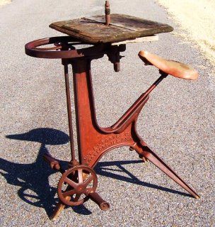 ORIGINAL ANTIQUE c1876 "BARNES 'VELOCIPEDE' FORMER SHAPER" W.F.& J. BARNES CO., ROCKFORD IL. PEDAL POWERED WOODWORKING TOOL MACHINE  Other Products  