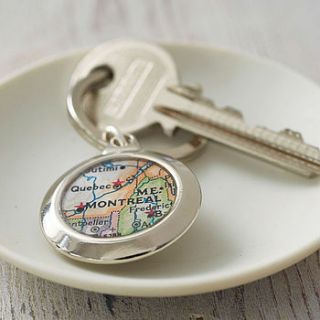 personalised map key ring by evy designs