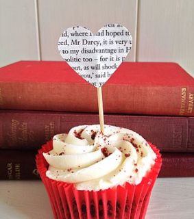 pride and prejudice book cupcake toppers by literary emporium