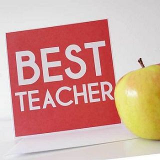 'best teacher' greetings card by my love lane