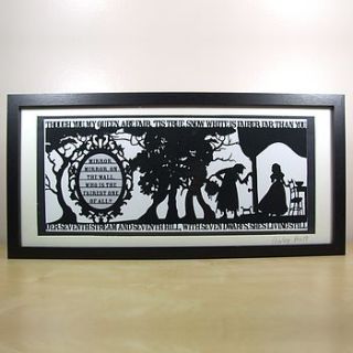 snow white's mirror signed papercut print by studio charley