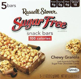 Russell Stover Sugar Free Cinnamon Bun Snack Bars (Formerly Called Cereal Bars) (5 Per Box)  Breakfast Cereal Bars  Grocery & Gourmet Food