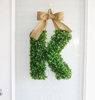 artificial boxwood letter by artificial landscapes