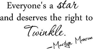 Everyone's a star and deserves to twinkle Marilyn Monroe wall quotes sayings art vinyl decals   Wall Banners