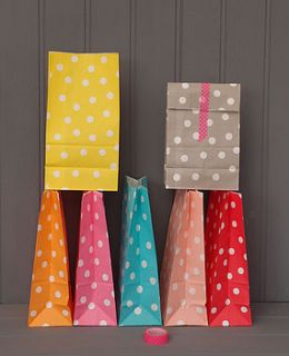 stand up spotty paper bags by petra boase