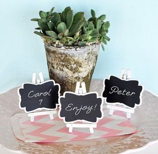 set of three framed chalkboard place cards by hope and willow