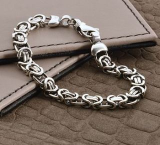 men's heavy silver chain detail bracelet by hurleyburley man