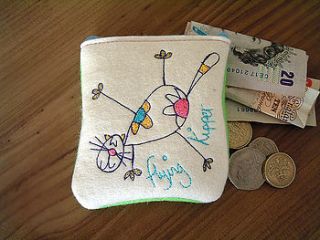 personalised flying kipper cat purse by seabright designs