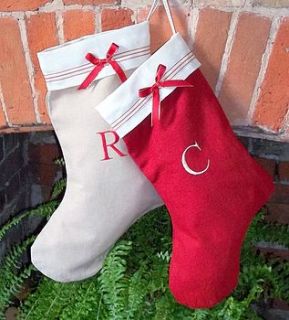 initial christmas stocking by tuppenny house designs