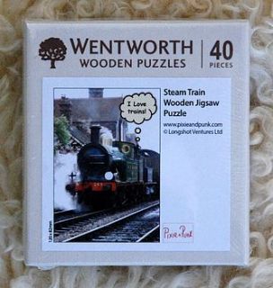 i love trains micro wooden puzzle by pixie and punk