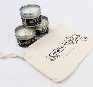 bon voyage gift bag with candles by hearth & heritage scented candles