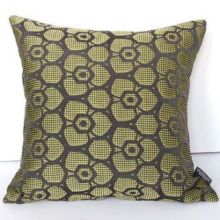 spring green flower jacquard cushion by marram studio