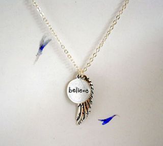 angel wing believe inspirational necklace by naturally heartfelt