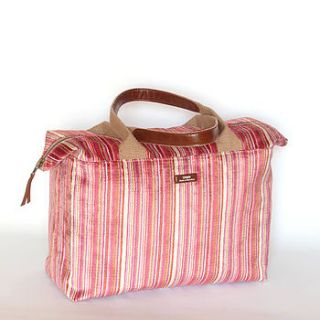 stripe velvet weekend bag by umpie yorkshire
