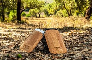 distinct wood leather phone case by wrinkle cork products