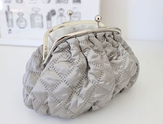 luxury grey quilted toiletry bag by lily & joan