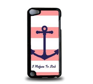 Refuse to Sink Coral iPod Touch 5 Case   For iPod Touch 5/5G   Designer Plastic Snap On Case Cell Phones & Accessories