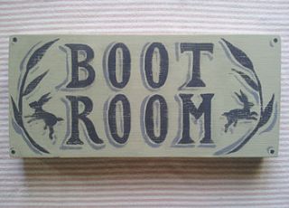 boot room wooden sign by belle & thistle