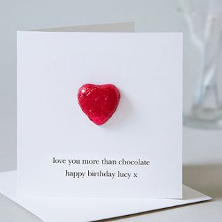 birthday card with chocolate heart by twenty seven