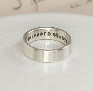 personalised silver hidden message ring by notes