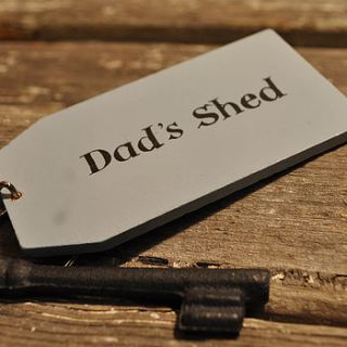 'dad's shed' wooden key ring by angelic hen