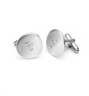 personalised sequin initial cufflink by chambers & beau