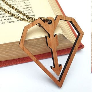 wooden heart and arrow necklace by little orange