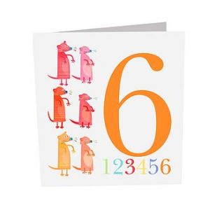 sparkly six meercats card by square card co
