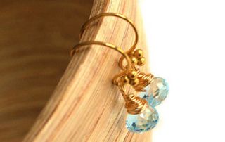 sky blue topaz gold vermeil earrings by prisha jewels