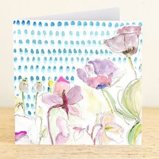 spring helebore greetings card by laura fletcher textiles