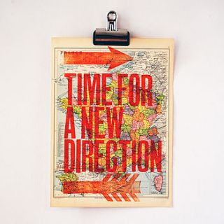'a new direction' letterpress print by asintended